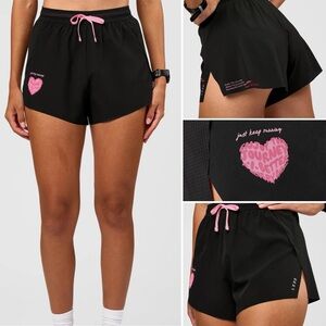 LSKD Accelerate 3" High-Rise Running Short Black Enjoy The Journey XS NWT